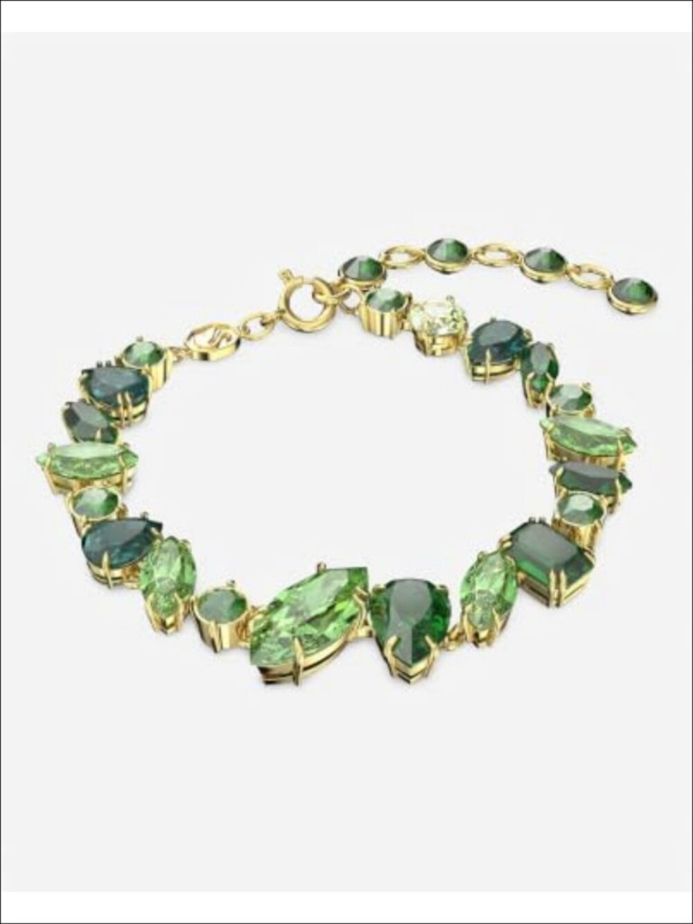 Gema Crystal Bracelet in Gold Tone Finish Adjustable Bangle